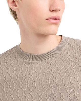 Geometric Knitted Wool Pullover Crewneck Sweater