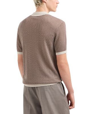 Knit Jacquard Pullover Polo Sweater