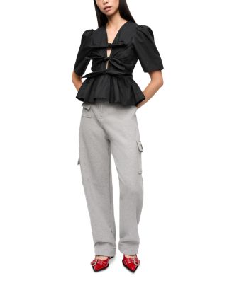 Tie Front Peplum Top