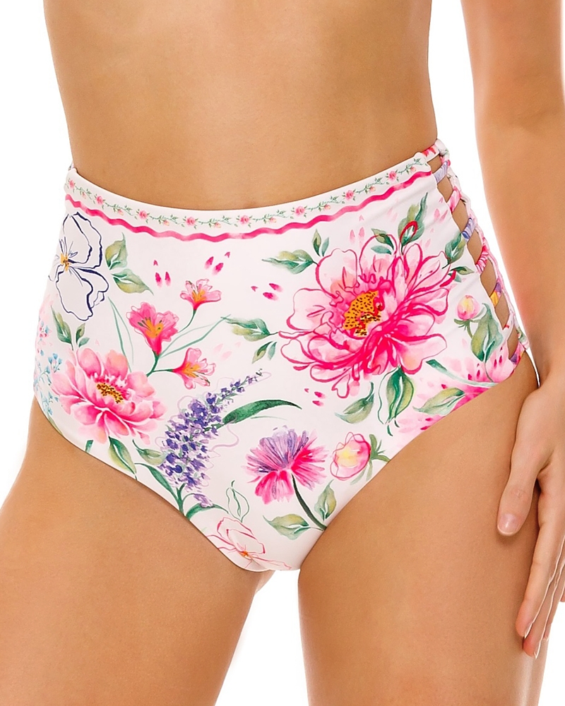 Agua Bendita Juls Chroma Floral High Waisted Bottom In Multi