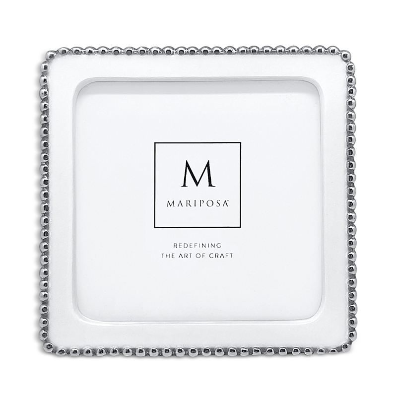 Mariposa Beaded White Picture Frame, 5 X 5 In White