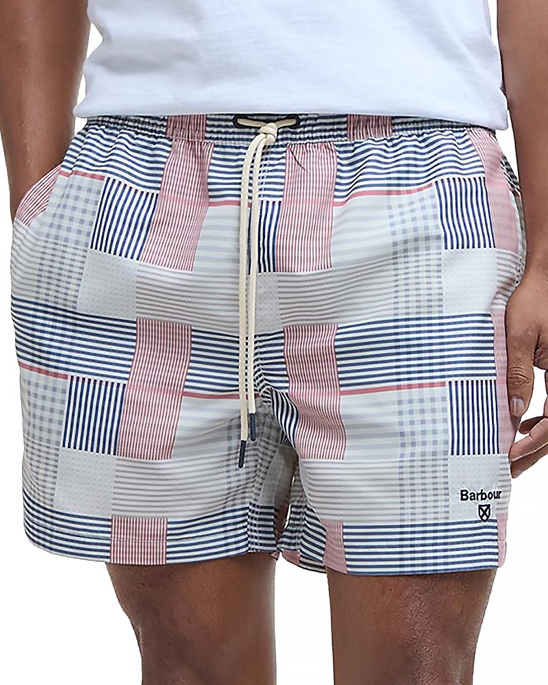 Barbour Patch Swim Trunks In Washed Stone
