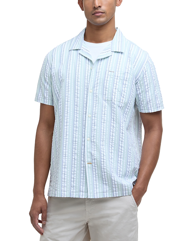 Barbour Beechcroft Regular Fit Short Sleeve Camp Shirt In Pale Apple