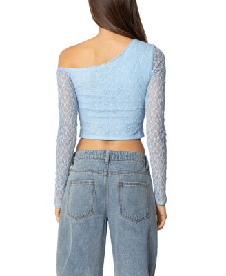 Fabia Asymmetric Textured Lace Top