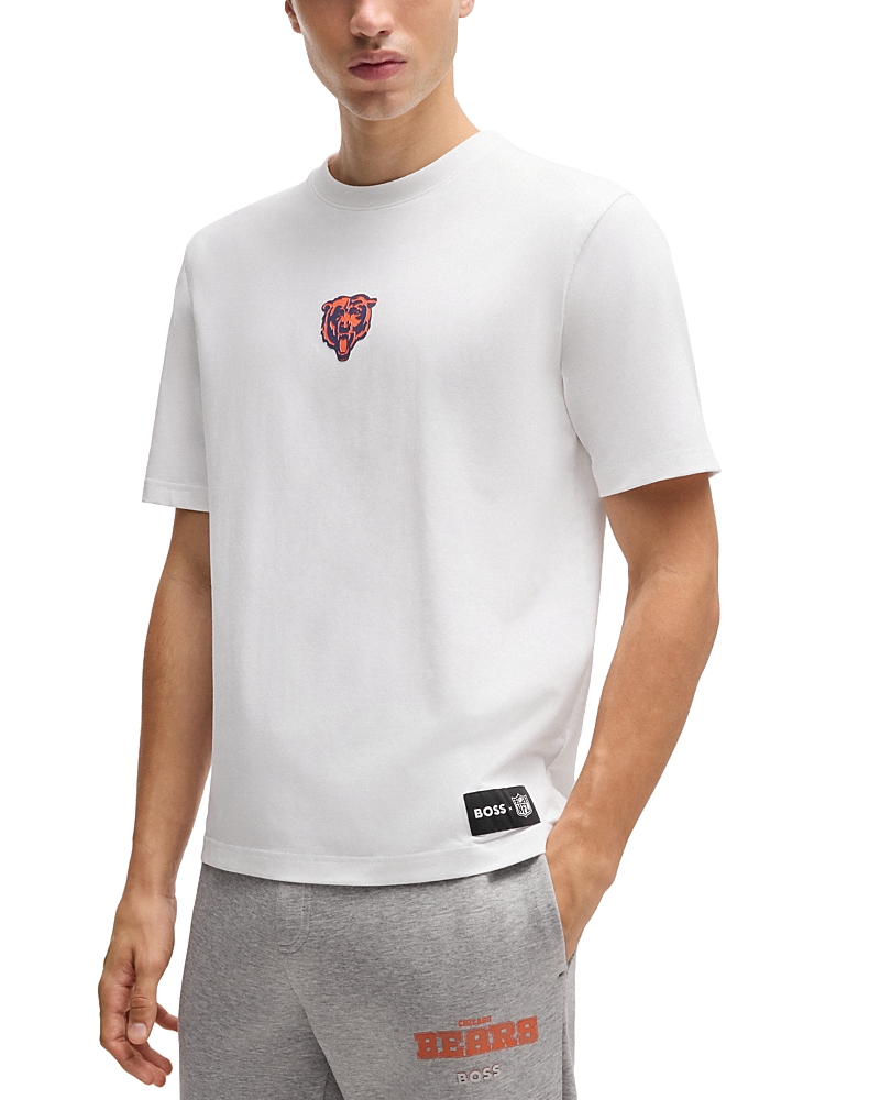 Shop Hugo Boss X Nfl Stretch Cotton Tee In Bears Open White