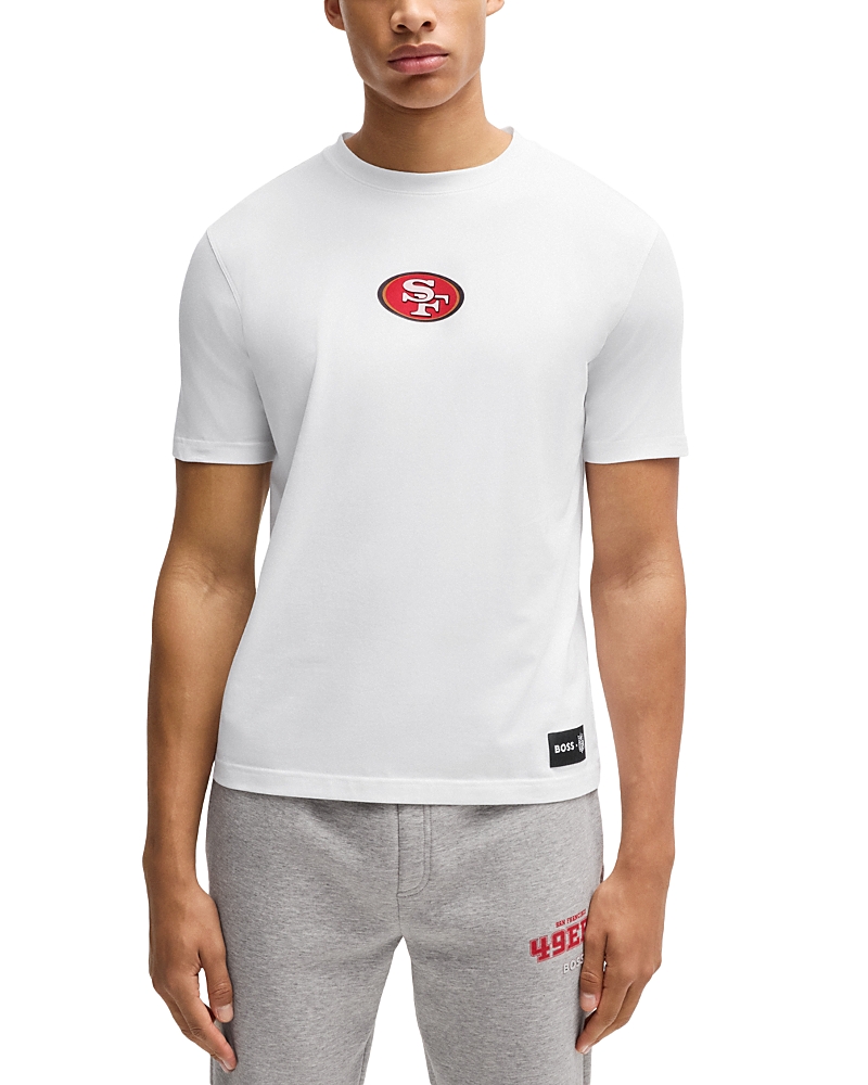 Hugo Boss Boss X Nfl Stretch Cotton Graphic T-shirt In Ers Open White