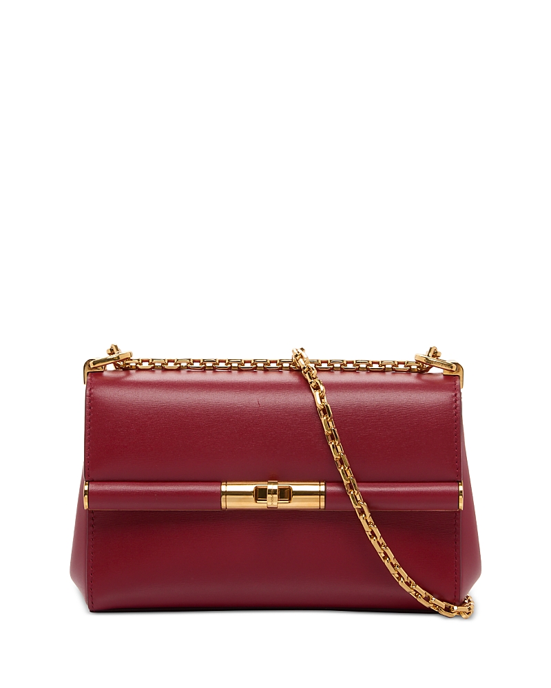 Dolce & Gabbana Marlene Palmellato Leather Shoulder Bag In Dark Red