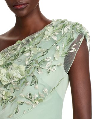 Asymmetric Floral Gown