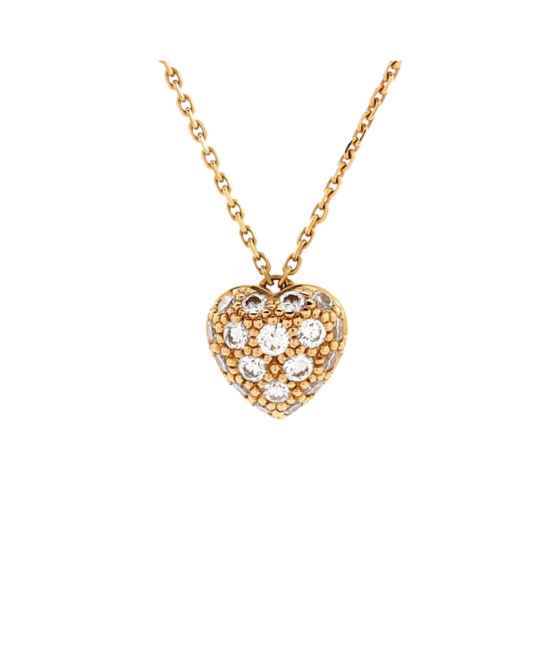 Pre-owned Pre-owned Cartier Cartier Heart Pendant Necklace 18k Rose Gold And Diamonds
