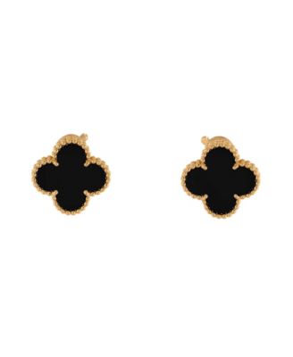 Pre-Owned Van Cleef & Arpels Vintage Alhambra Earrings 18K Gold and Onyx
