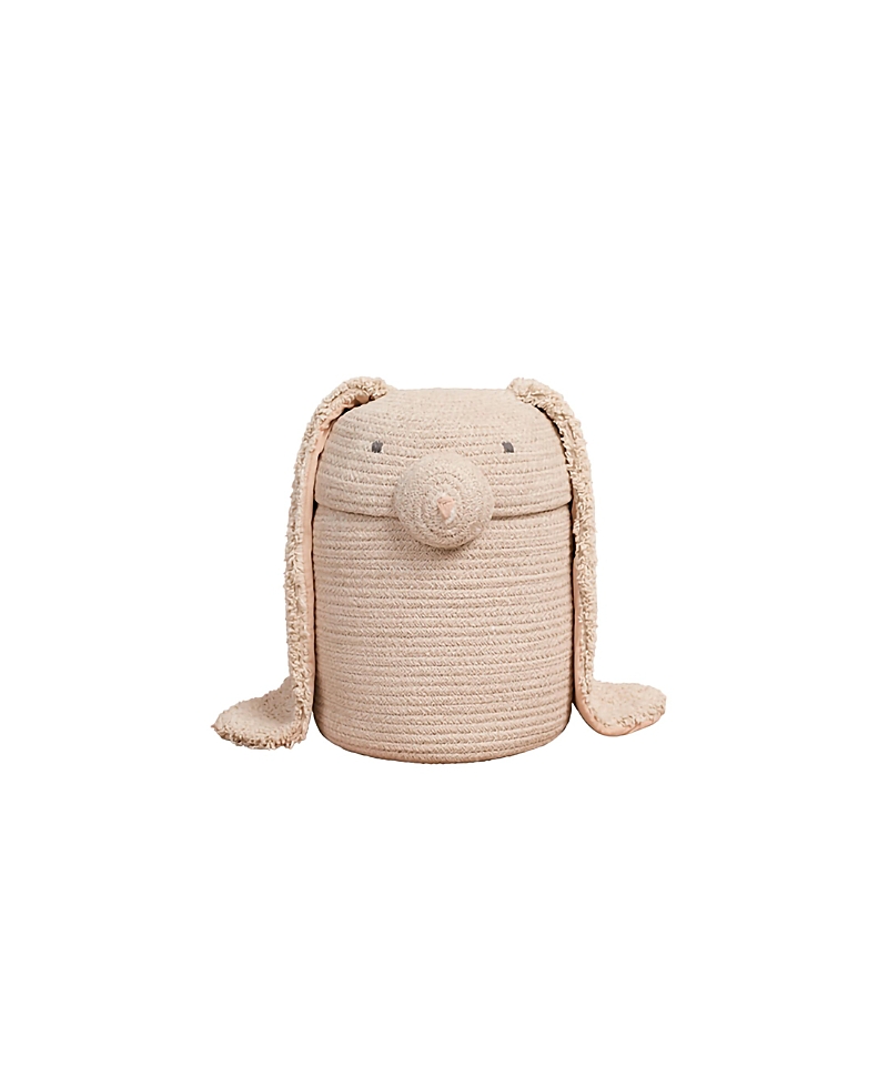 Lorena Canals Little Kid's Rita Rabbit Basket In Natural/rose/dark Grey
