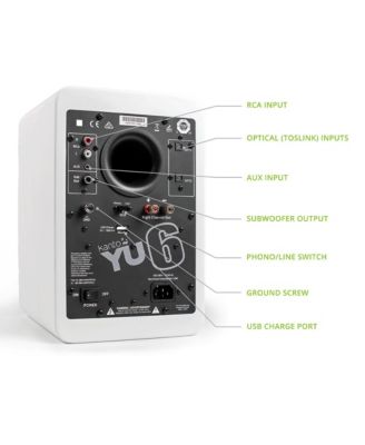  YU6 Powered Bookshelf Speakers with Built-in Bluetooth - Pair