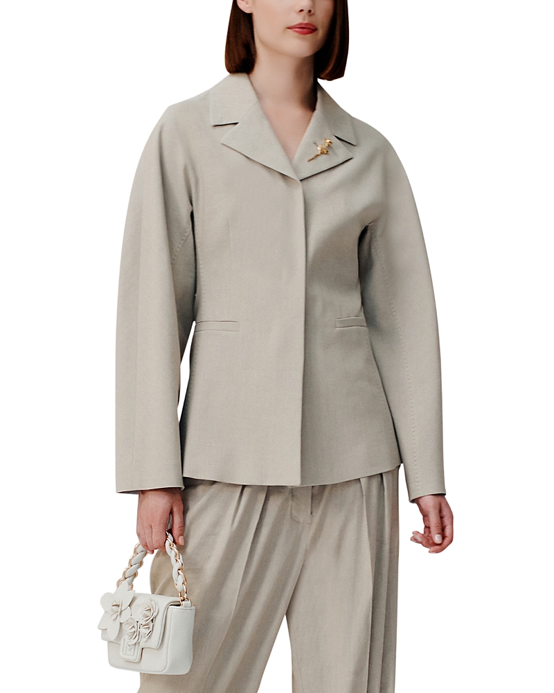 Shop Marella Emily Ratajkowski X Rounded Jacket In Sand