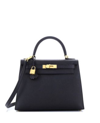 Pre-Owned HERMÈS - Kelly 28 Handbag Black Epsom with Gold Hardware