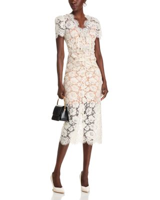 Fine Lace Embellished Midi Dress