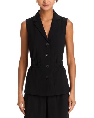 Back Elastic Button Down Vest - Exclusive