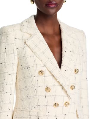 Eliza Windowpane Tweed Blazer