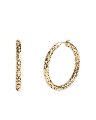 COACH - Signature Quilted Hoop Earrings
