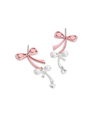 COACH - Signature Bowtique Double Drop Earrings