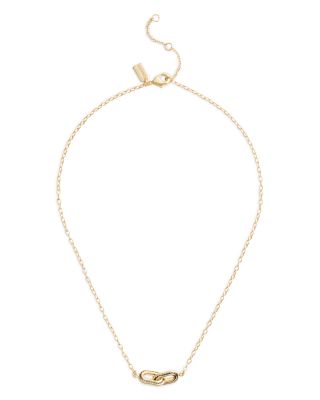 COACH - Stitched Link Pendant Necklace, 16"-18"