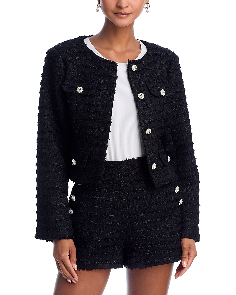 AQUA FLAP POCKET TWEED BLAZER - EXCLUSIVE