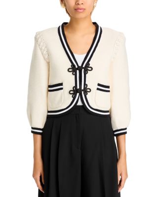 Kaito Contrast Trim Crop Cardigan