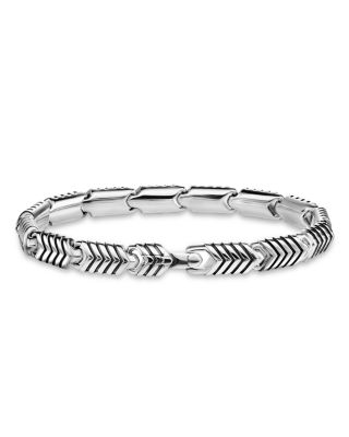 Chevron Link Bracelet in Sterling Silver, 7.6mm