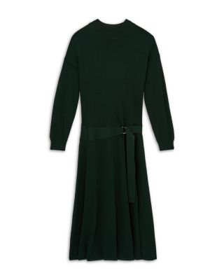 【海外限定】REISSワンピース☆Alina Belted Knit Dress, Dark G REISS Alina Belted Knit Woven Dress | Bloomingdale's
