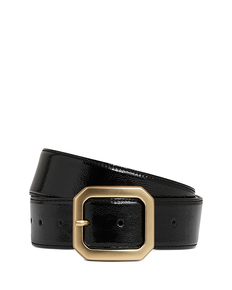 Reiss Edna Edged Buckle Belt In Black