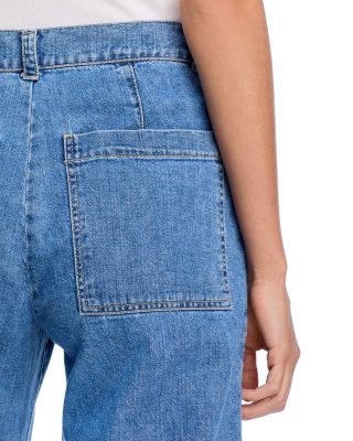 Farah High Rise Curved Knee Jeans in Indigo