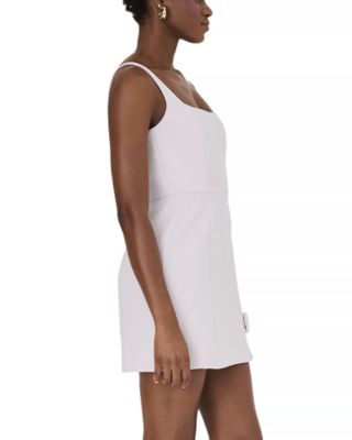 Whisper Bow Trim Slit Mini Dress