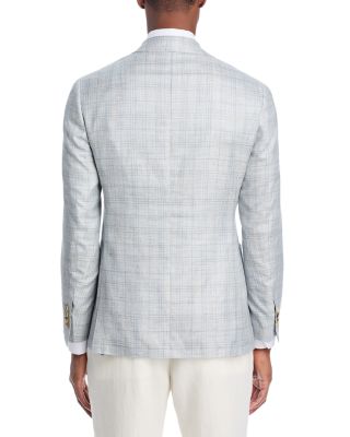  Kei Wool, Silk & Linen Plaid Unstructured Regular Fit Sport Coat