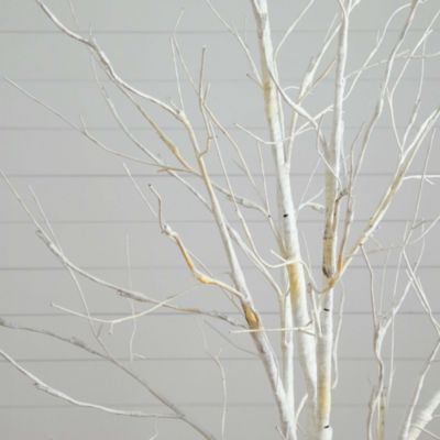 6&#39; Pre Lit Artificial White Birch Tree with 90 White LED Lights
