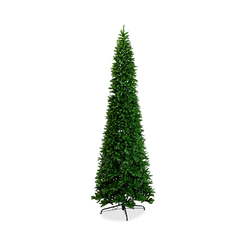 Nearly Natural 15' Artificial Slim Green Mountain Pine Christmas Tree With 1900 Warm White Led Lights And 5460 Bran In Green