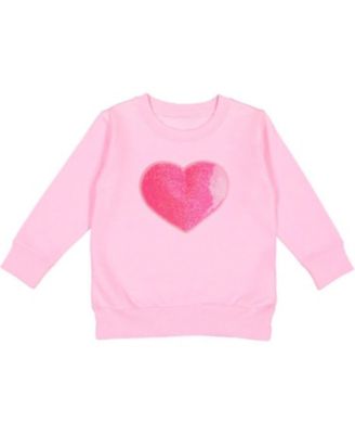 Sweet Wink - Unisex Heart Sequin Patch Valentine's Day Sweatshirt