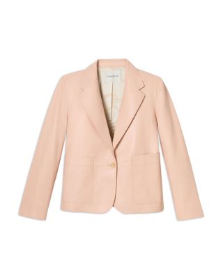 Leather Cropped Boyfriend Blazer