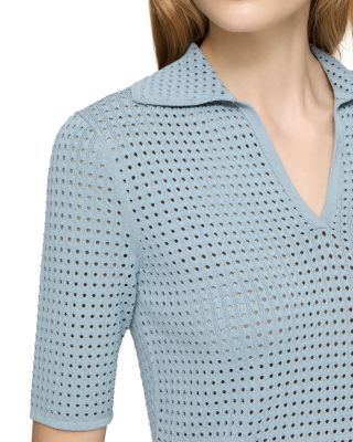 Pointelle Stitch Polo Shirt