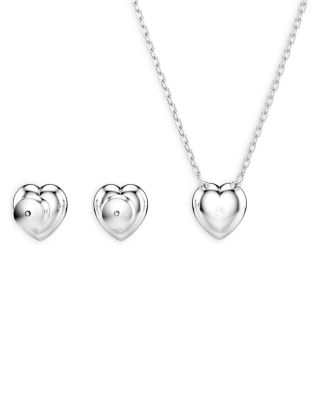 Ariana Grande Heart Halo Pendant Necklace & Matching Stud Earrings, Set of 2