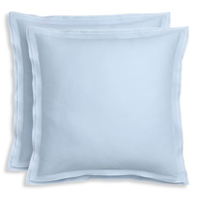 Tipped Double Flange Percale Sham Set, Euro - Exclusive