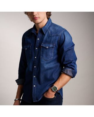 Machine Chronograph Brown Leather Watch, 44mm