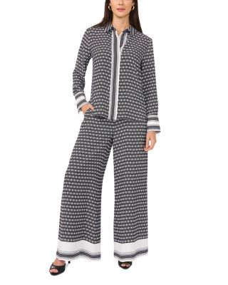 VINCE CAMUTO - Collared Blouse & Wide Leg Pants