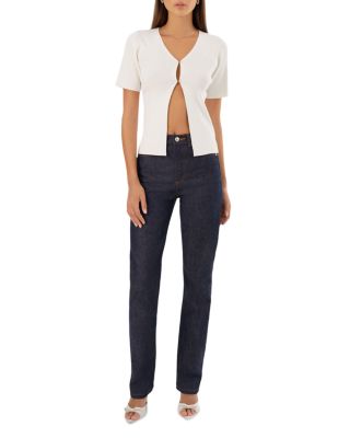 Aurelie Ribbed V Neck Top