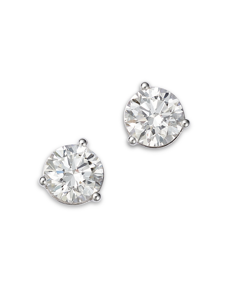 Bloomingdale's Fine Collection Certified Lab Grown Diamond Stud Earrings in 18K White Gold, 2.0 tcw