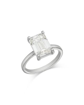 Certified Lab Grown Emerald-Cut Diamond Engagement Ring in 18K White Gold, 4.50 tcw