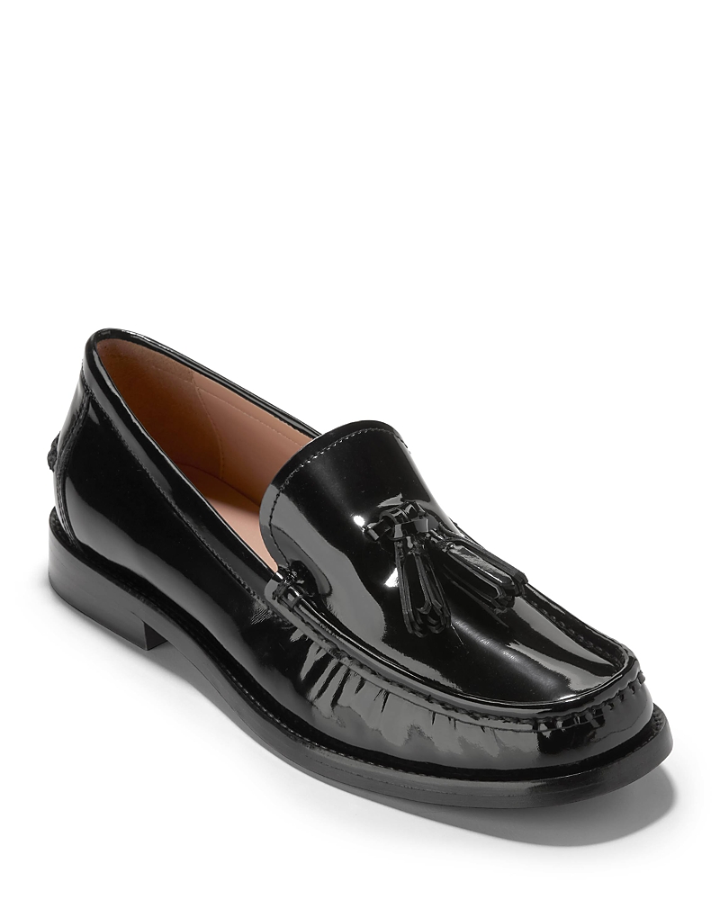 Cole Haan Women's Lana Lux Tassel Loafer Flats In Black Box