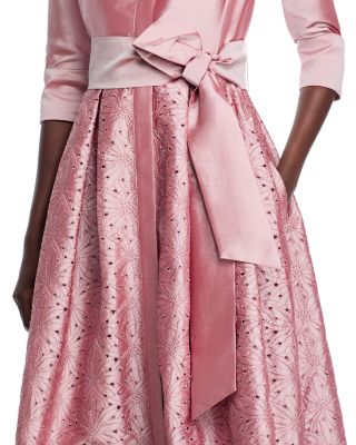 Embroidered Sash Belt Shirt Dress