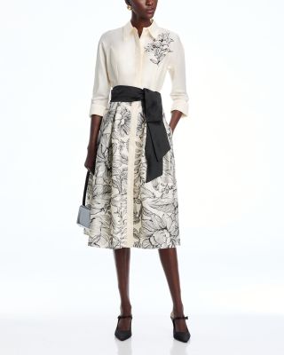 Floral Embroidered Shirt Dress