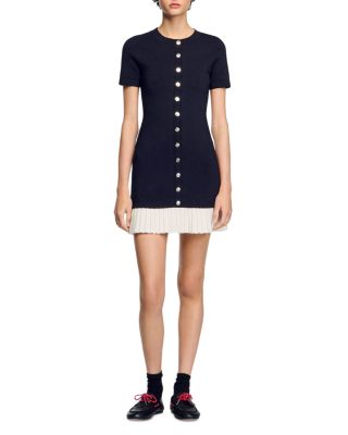 Short Knit Dress with Ruffle