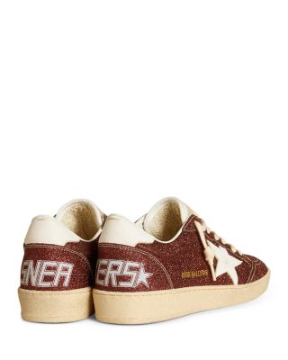 Unisex Ball Star Glitter Lace Up Sneakers