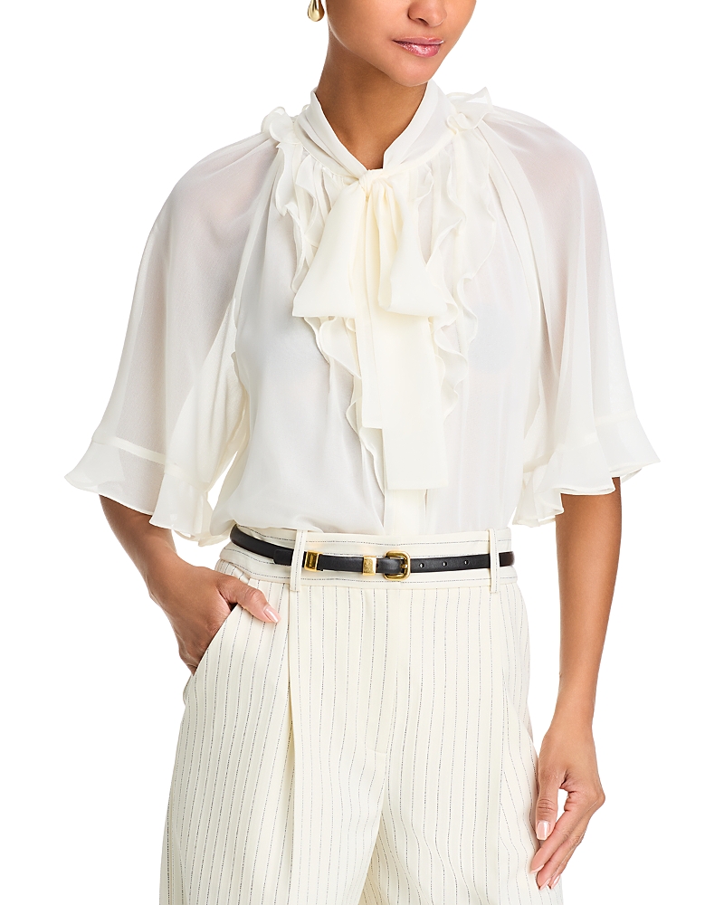 Kobi Halperin Monaco Ruffled Blouse In Ivory